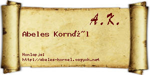 Abeles Kornél névjegykártya